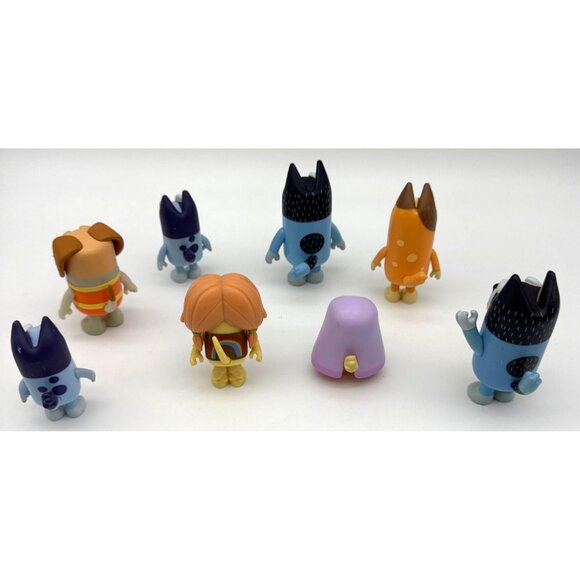 Bluey and Friends Lot Of 8 Figures Moose Toys garbage man , Hippie,  Chilly Etc. - Picture 4 of 5